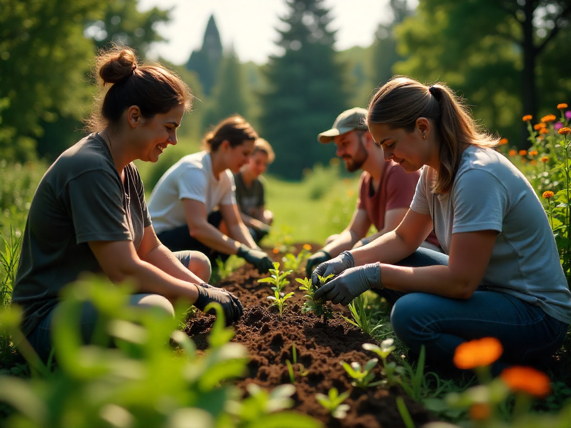 Equipo de Ecostudioart trabajando en paisajismo